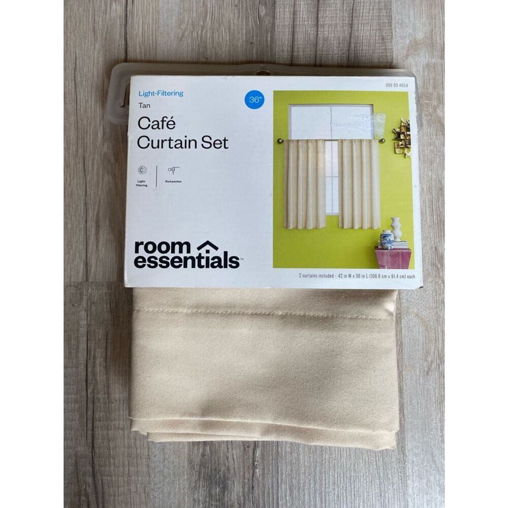 Room Essentials Beige/Cream Café Curtain Panels